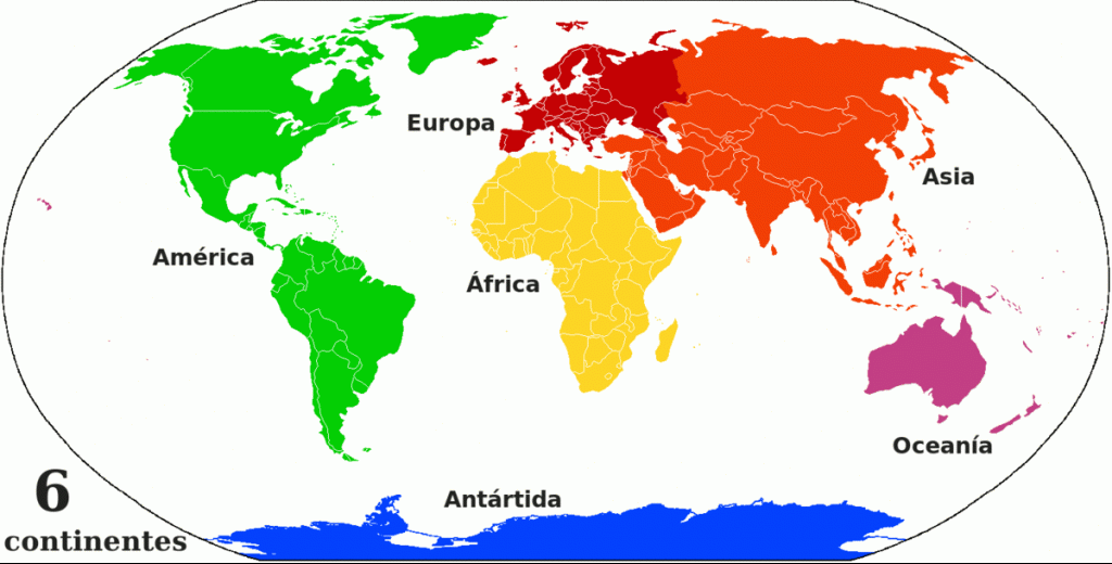 mapa mundi continentes