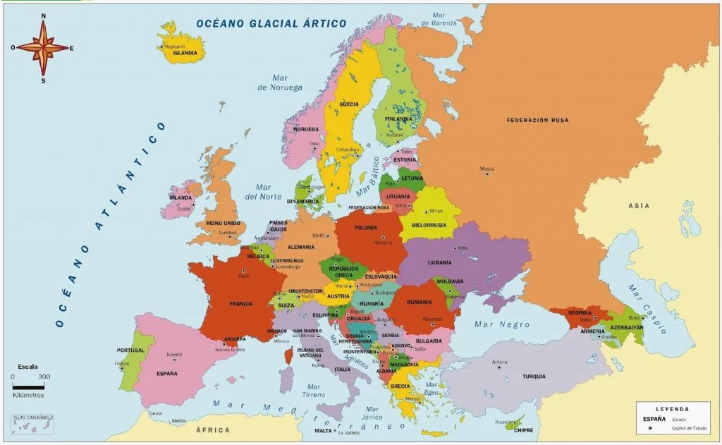 mapa europa con capitales