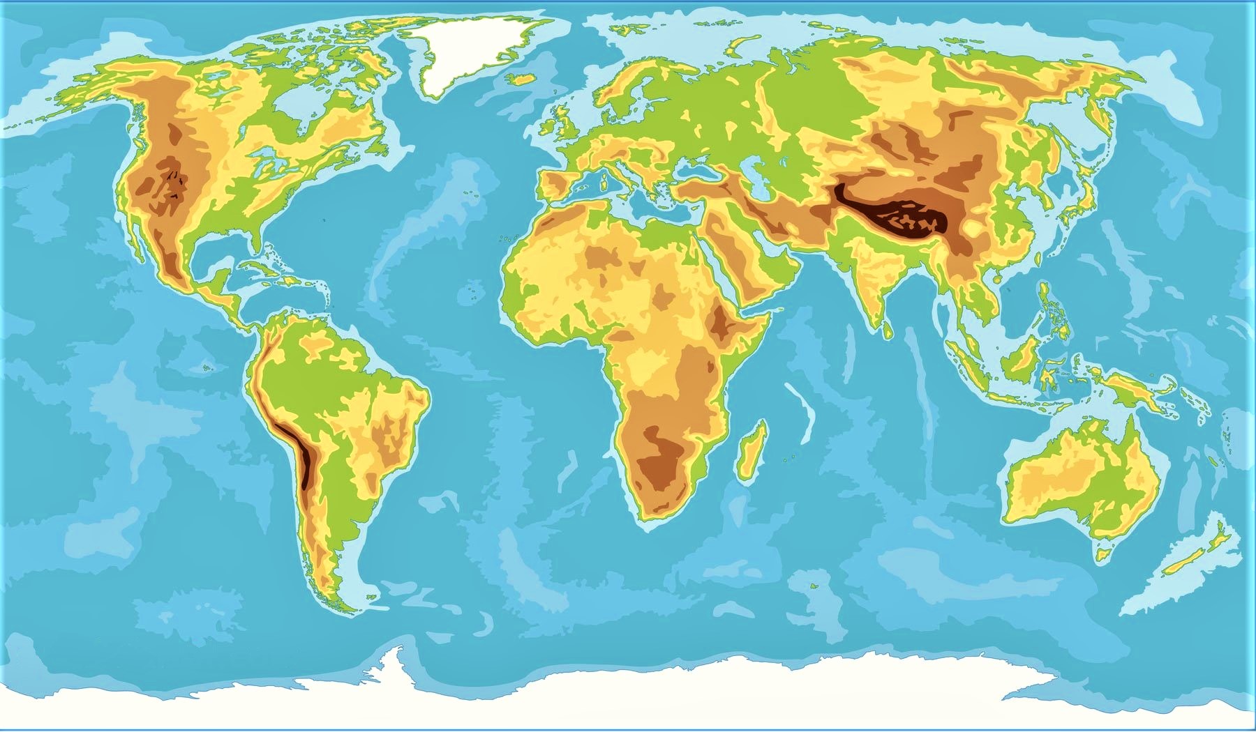 Mapa Fisico Mudo Del Mundo Para Imprimir En A4 Mapa