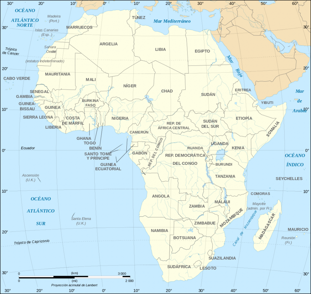 mapa de africa politico con nombres