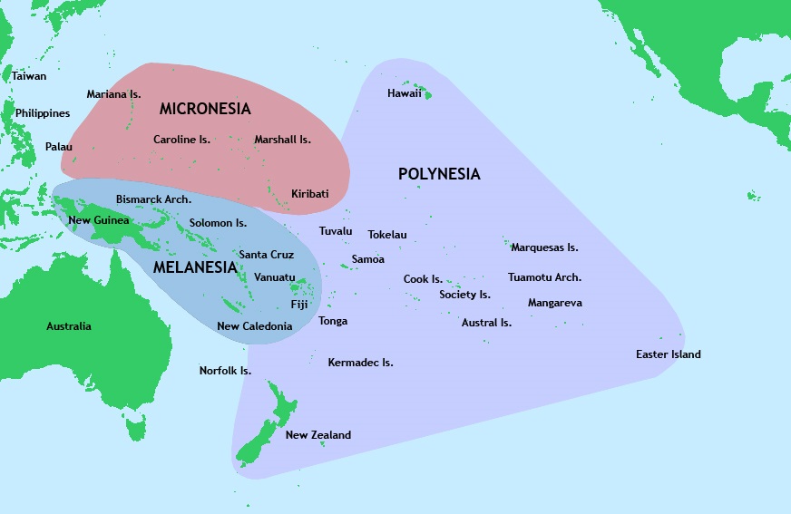 mapa islas oceania