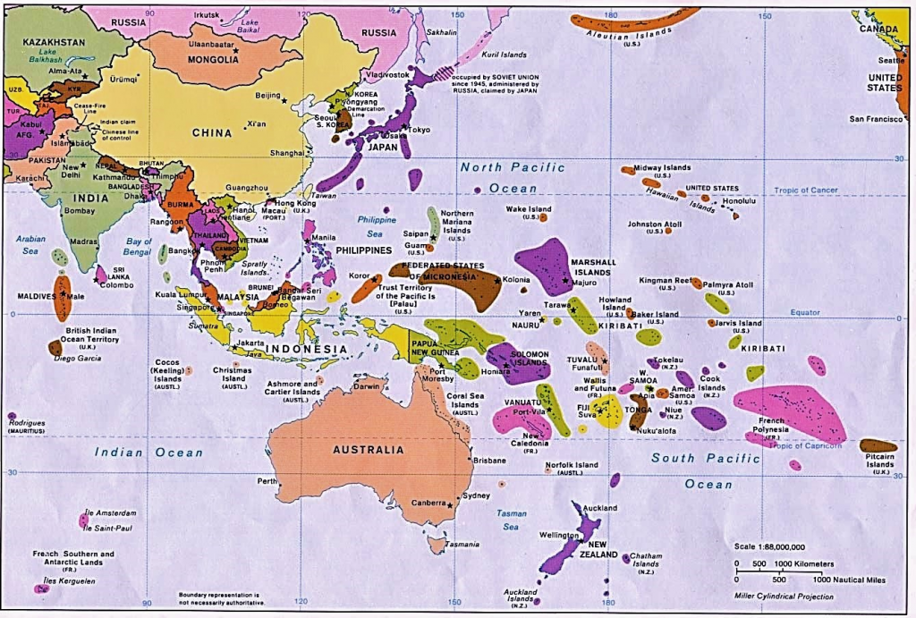 mapa oceania politico