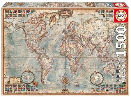 Puzzle mapamundi 1500 piezas Educa