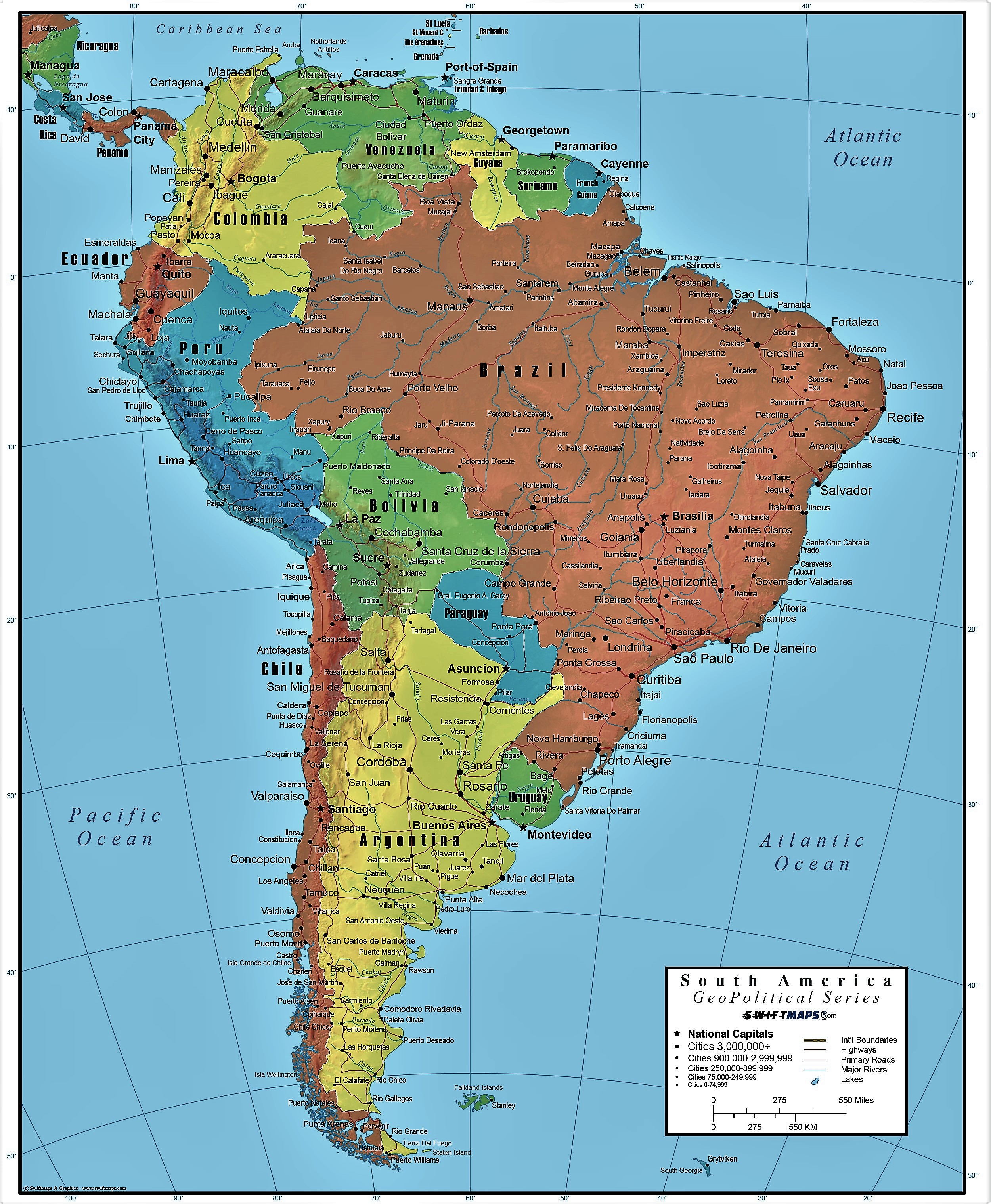 Mapamundi español  Mapas para Colombia y América Central de pared grandes