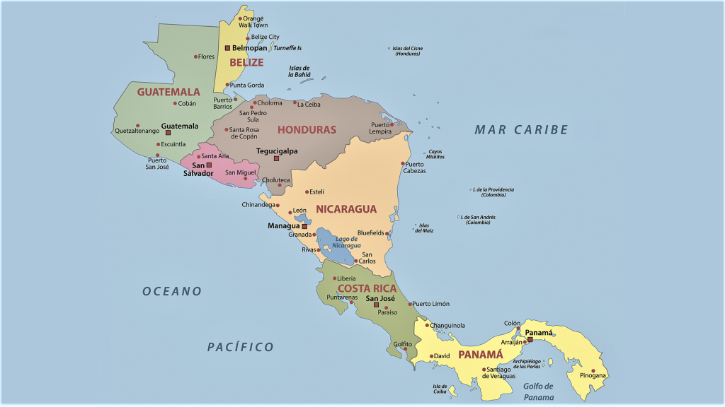 mapa centroamerica politico