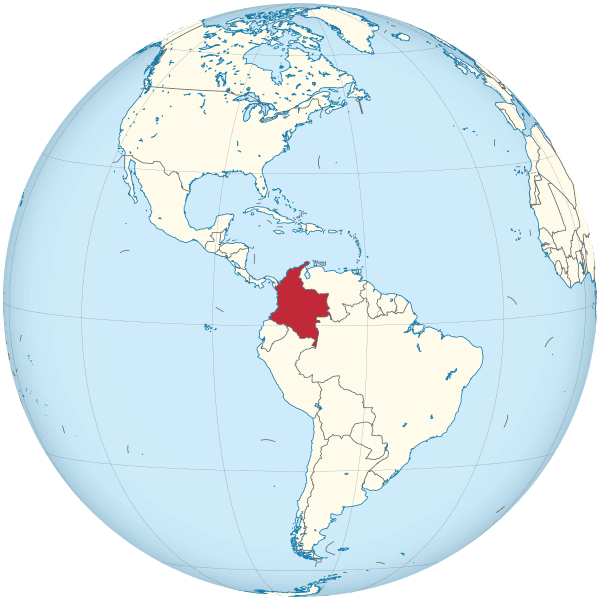 mapamundi colombia globo terraqueo