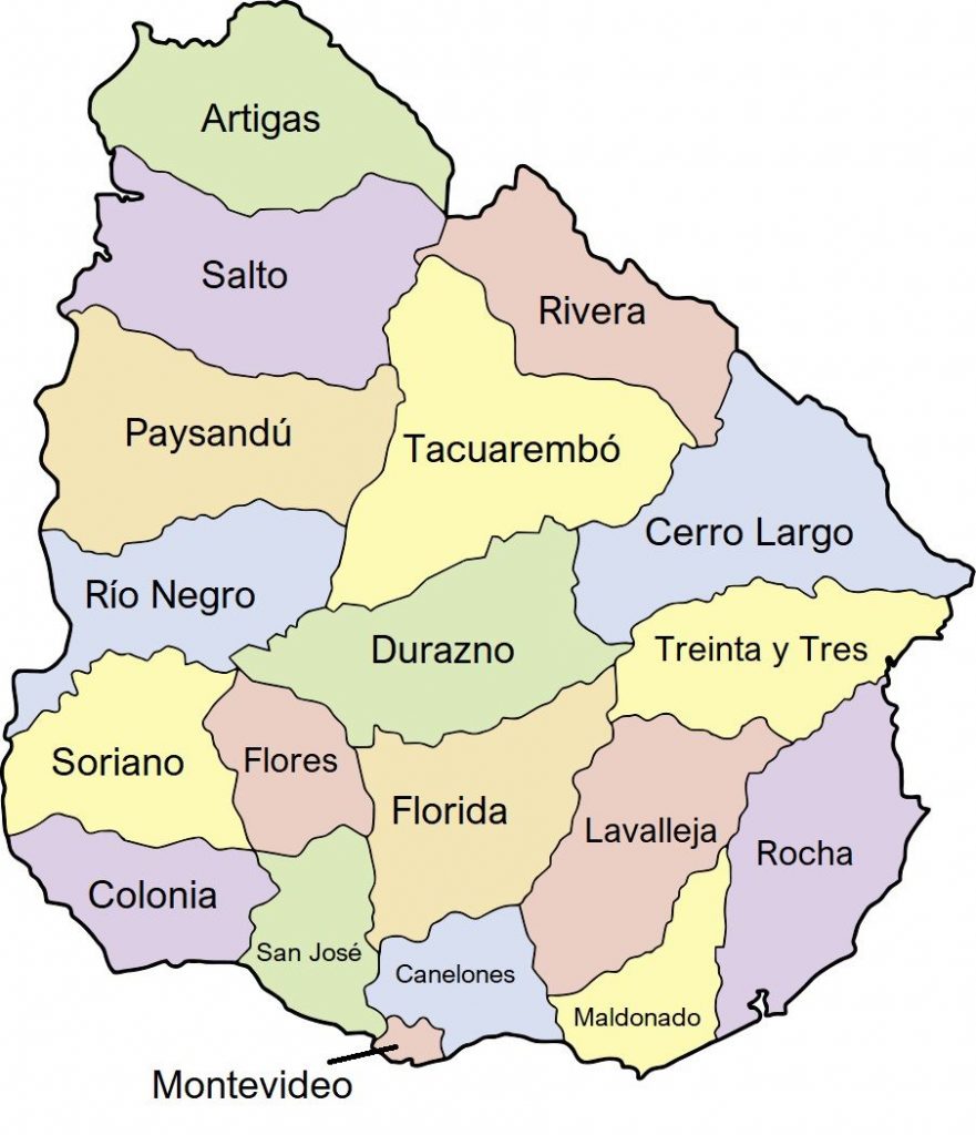 mapa uruguay politico