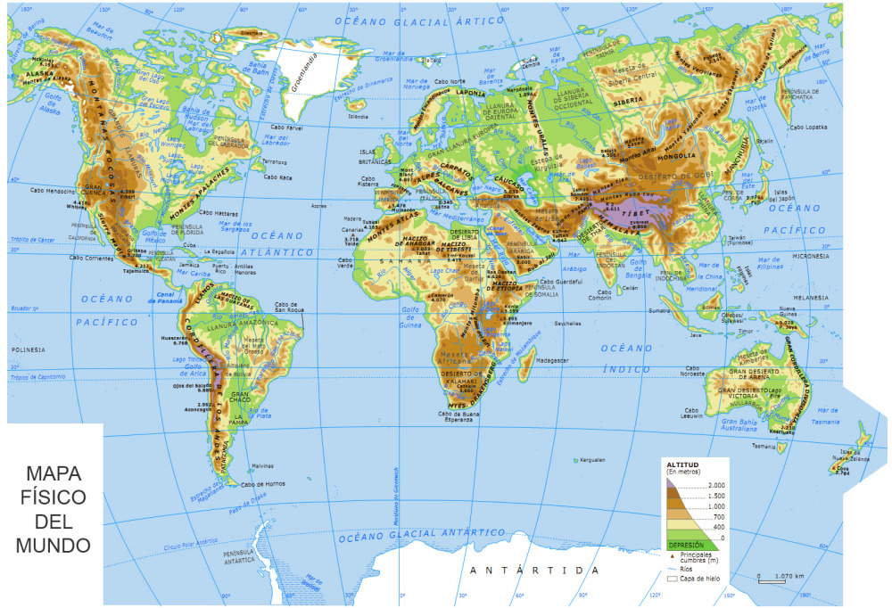mapa fisico mundial