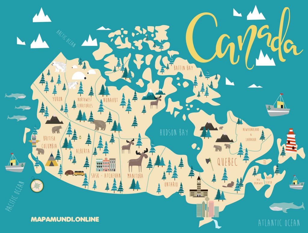 mapa canada niños diseño decorativo