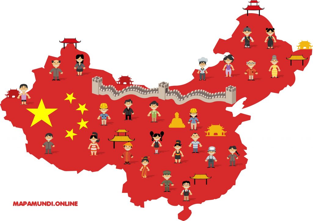 mapa de china para niños