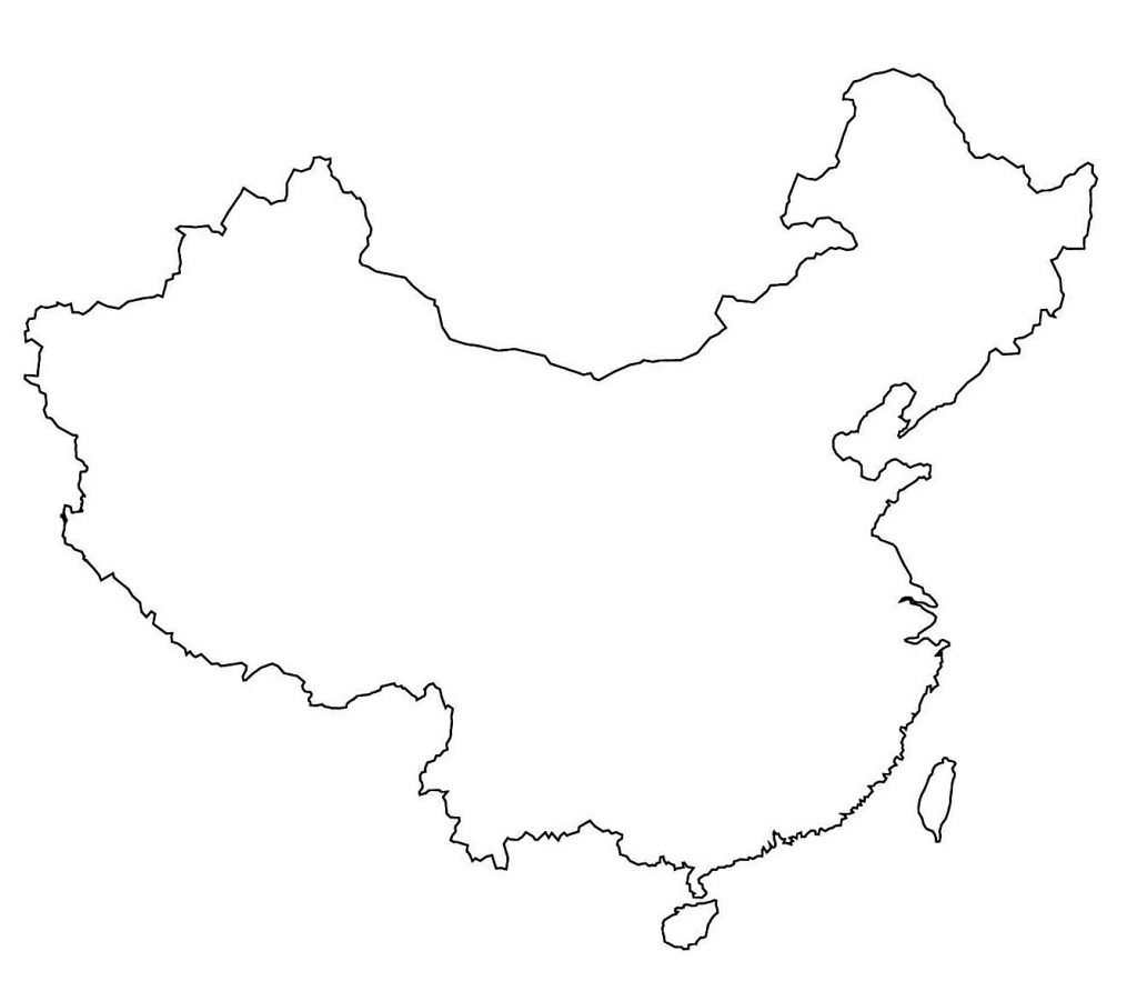 mapa china blanco imprimir colorear
