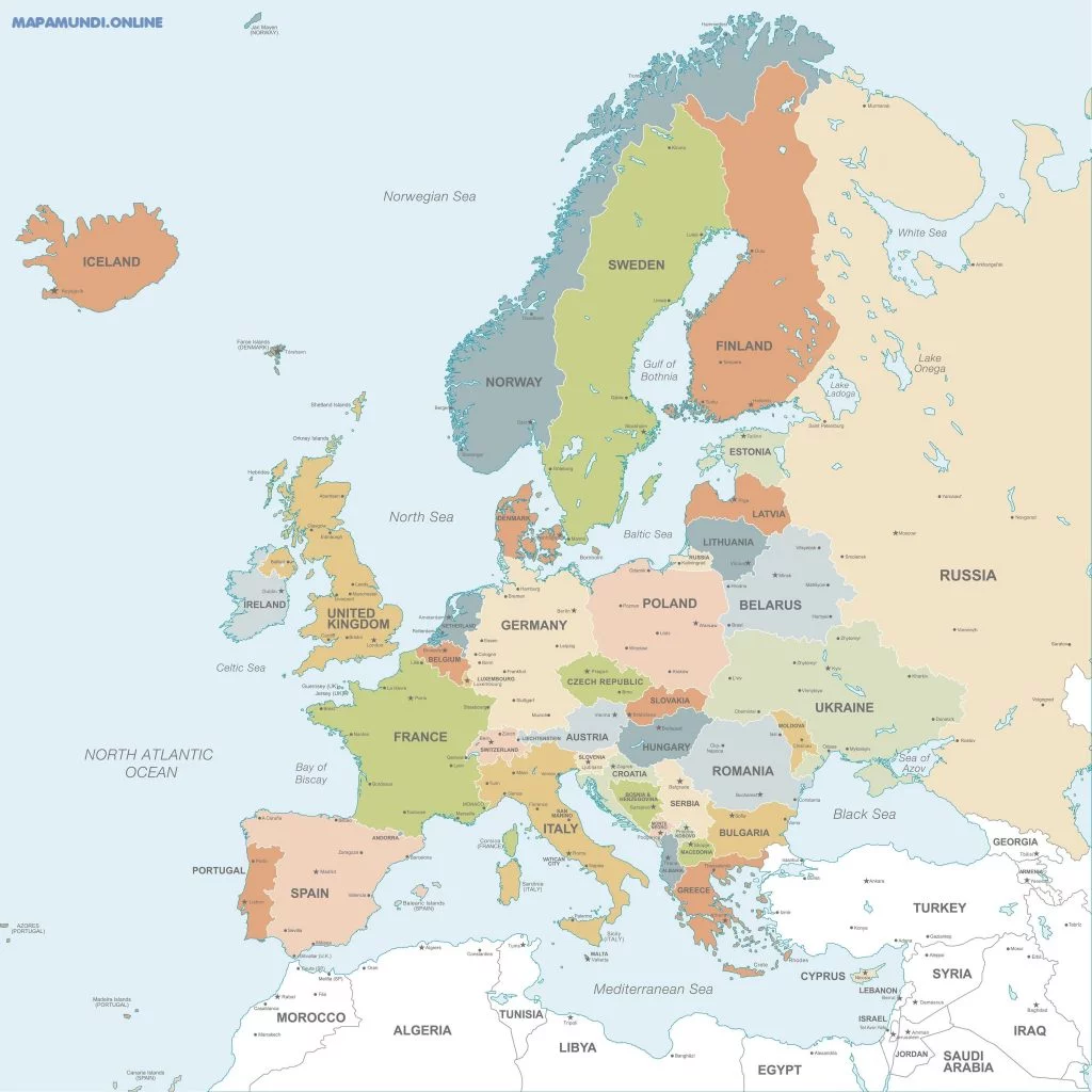 europe political map names