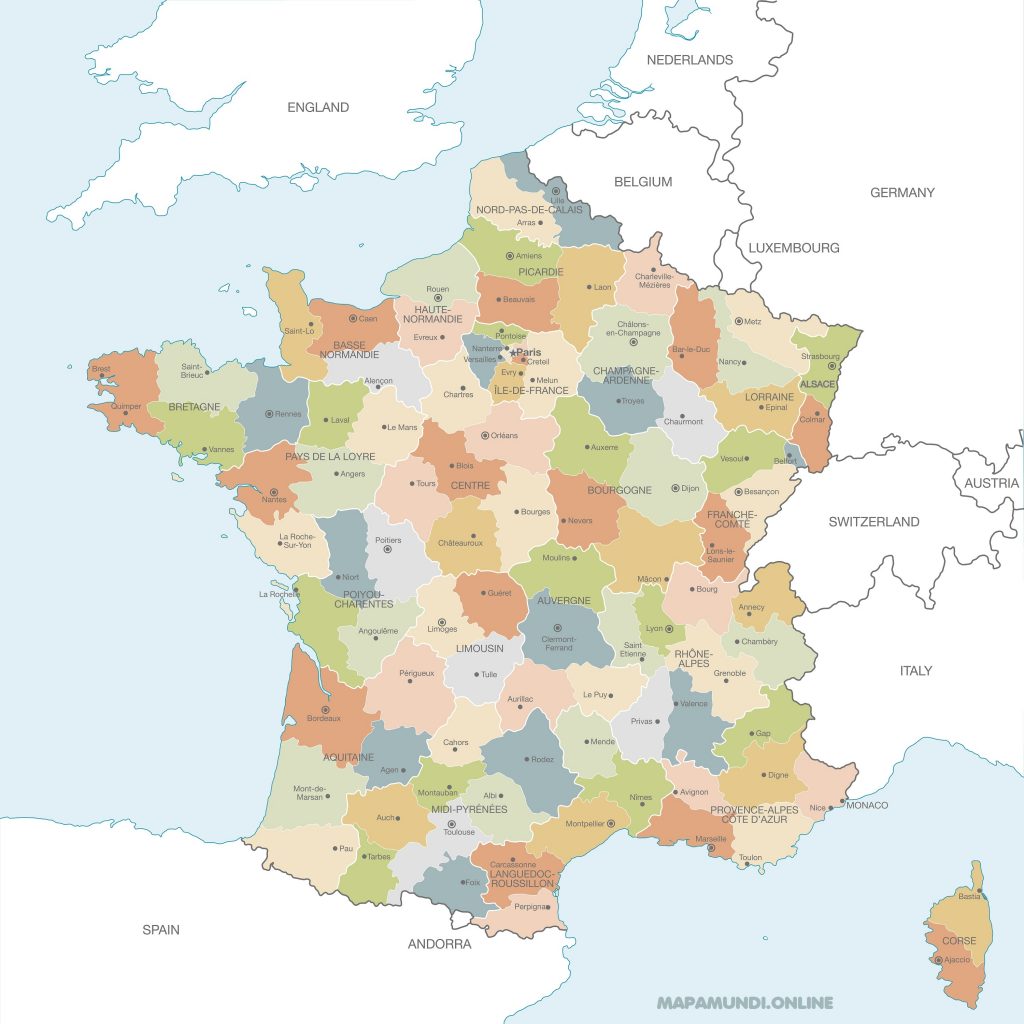mapa francia politico