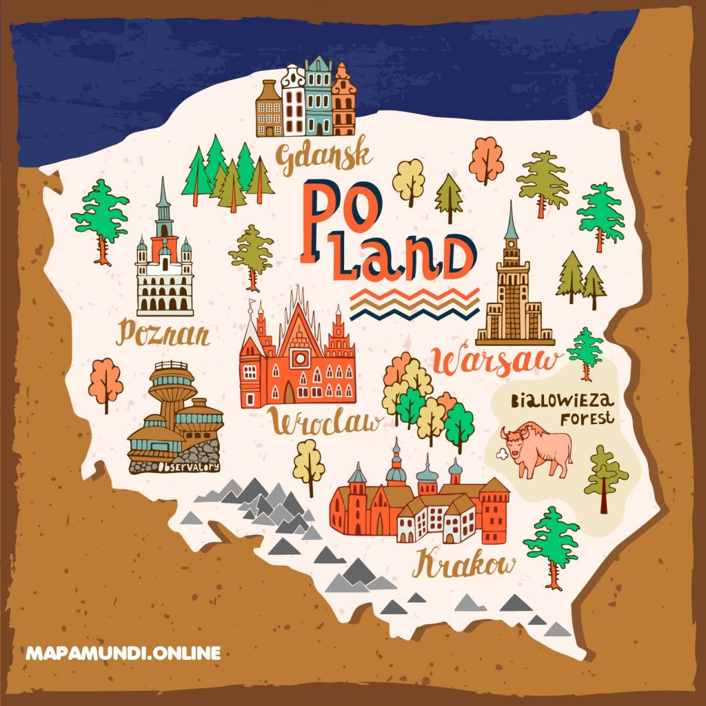 mapa polonia dibujo para niños