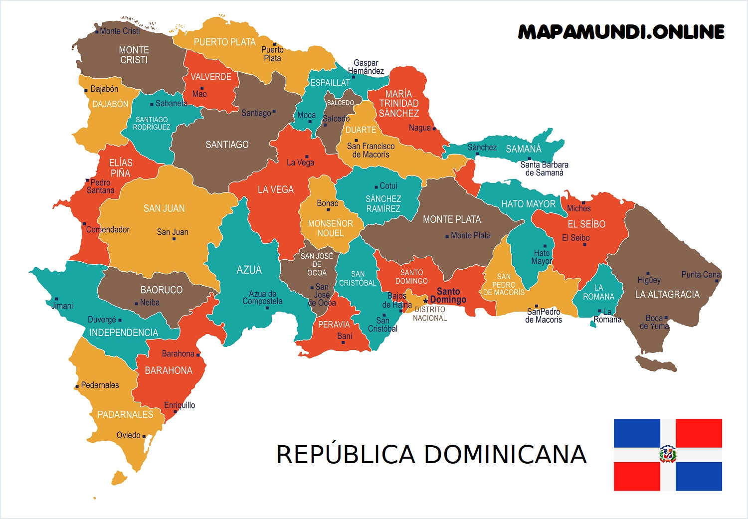 ⊛ Mapa de Dominicana ·🥇 & ▷ Imprimir