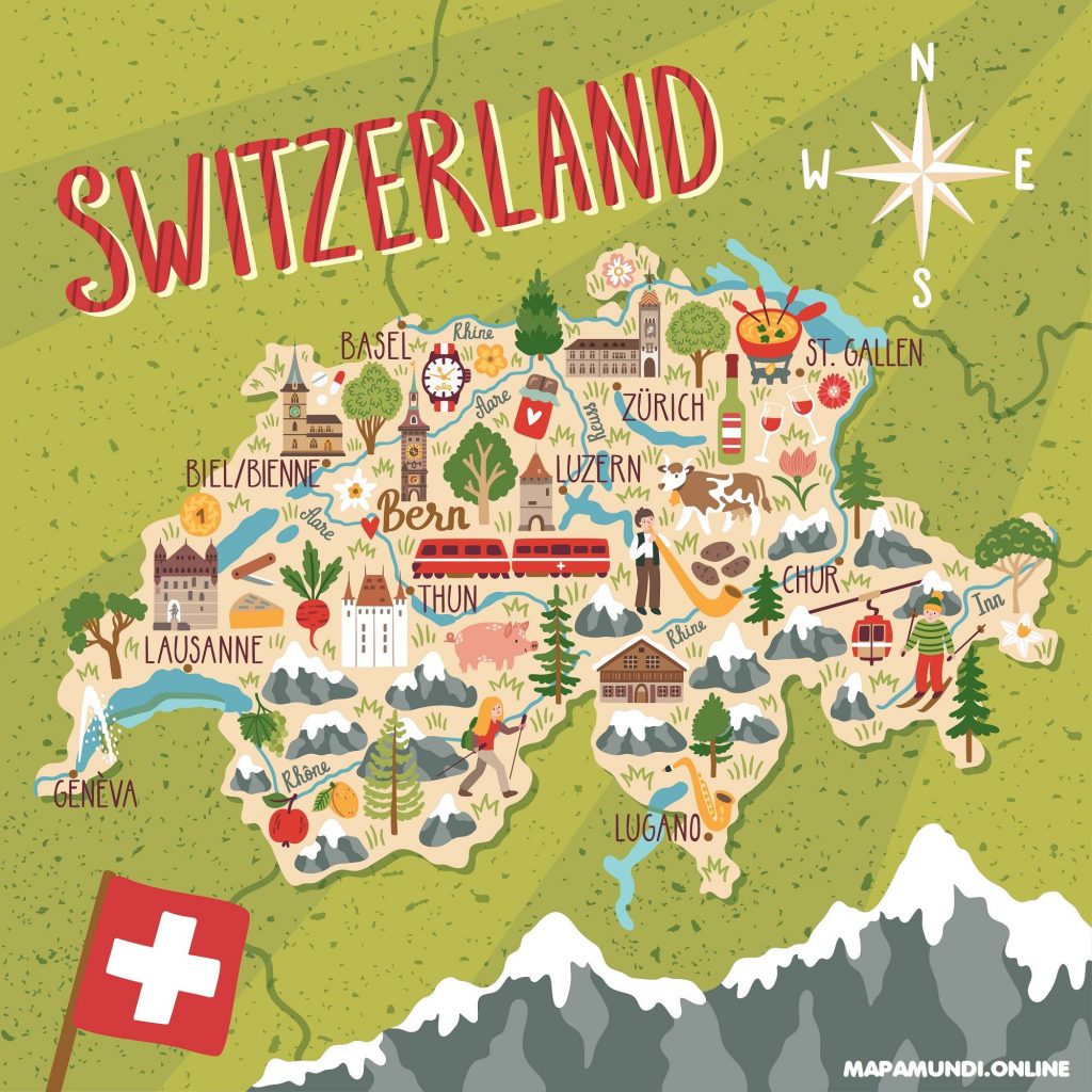 mapa suiza niños infantil original divertido