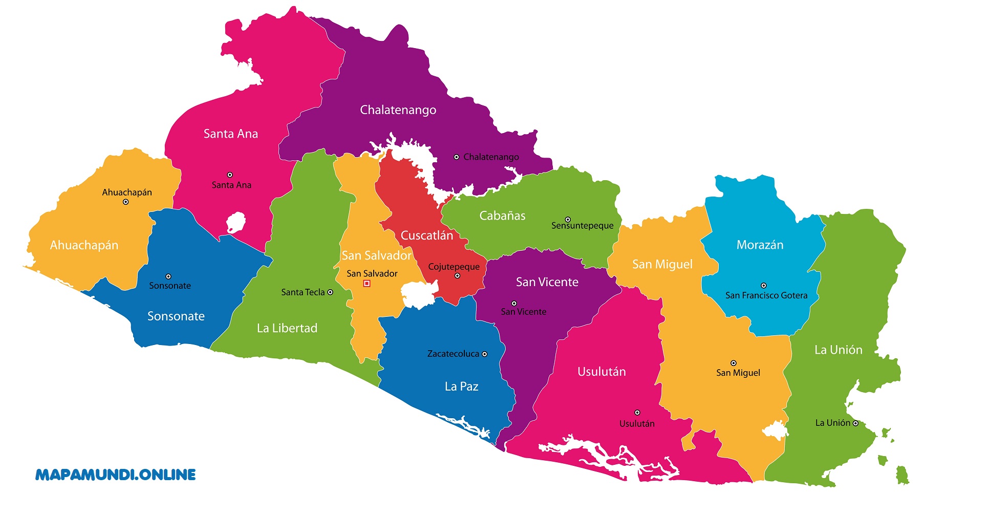 Mapa De El Salvador Politico Fisico Imprimir