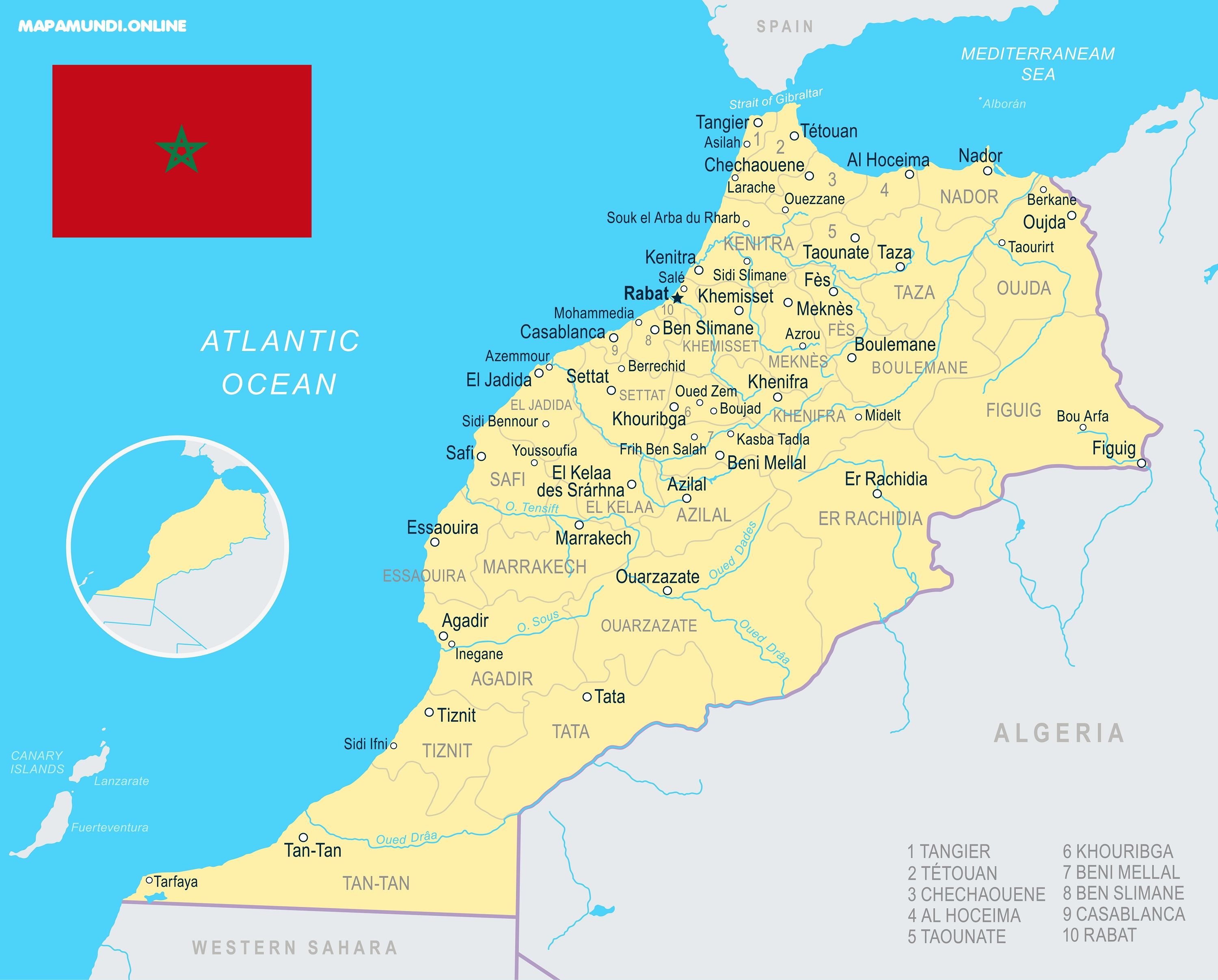 Marruecos Mapa F sico Morocco Full Map KAAQK Marruecos Mapa F sico Morocco Full Map KAAQK