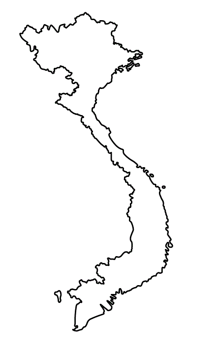 mapa vietnam para colorear