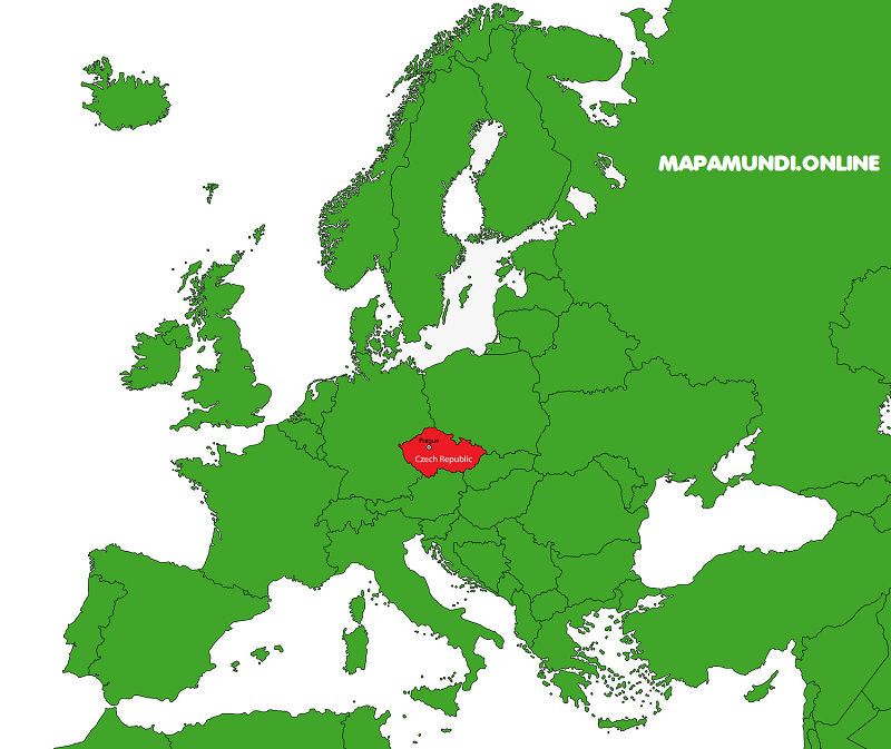 mapa republica checa europa