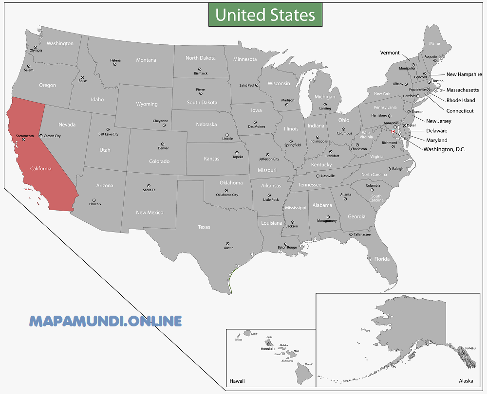 mapa california eeuu