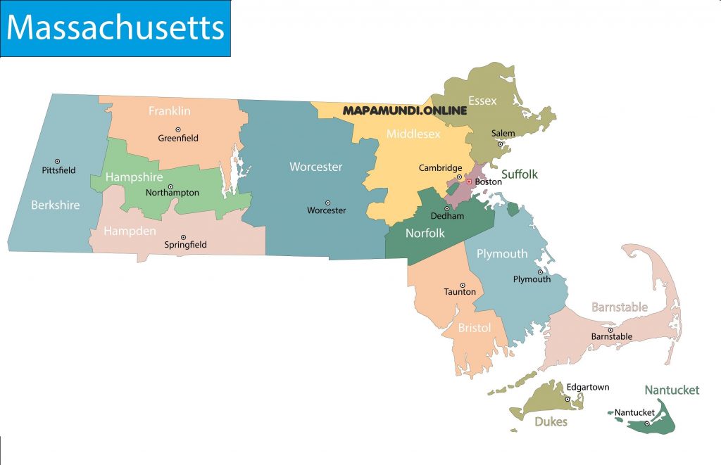 mapa Massachusetts