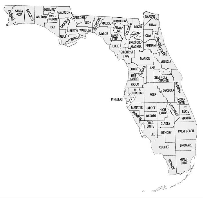 condados florida mapa