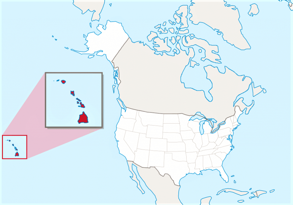 mapa hawaii eeuu estados unidos